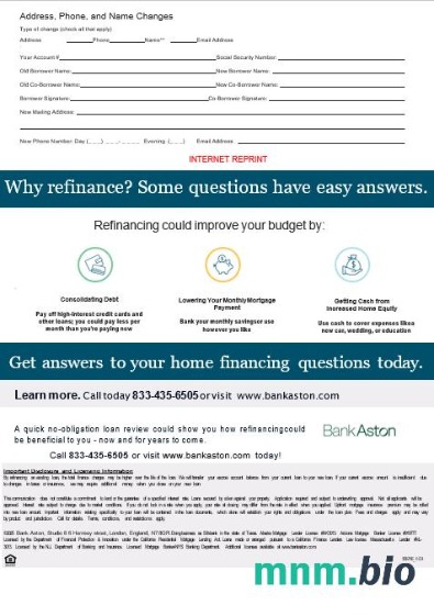Zjednoczone Królestwo Bank of Aston wyciąg z kredytu hipotecznego w formatach Word i PDF, 3 strony 3